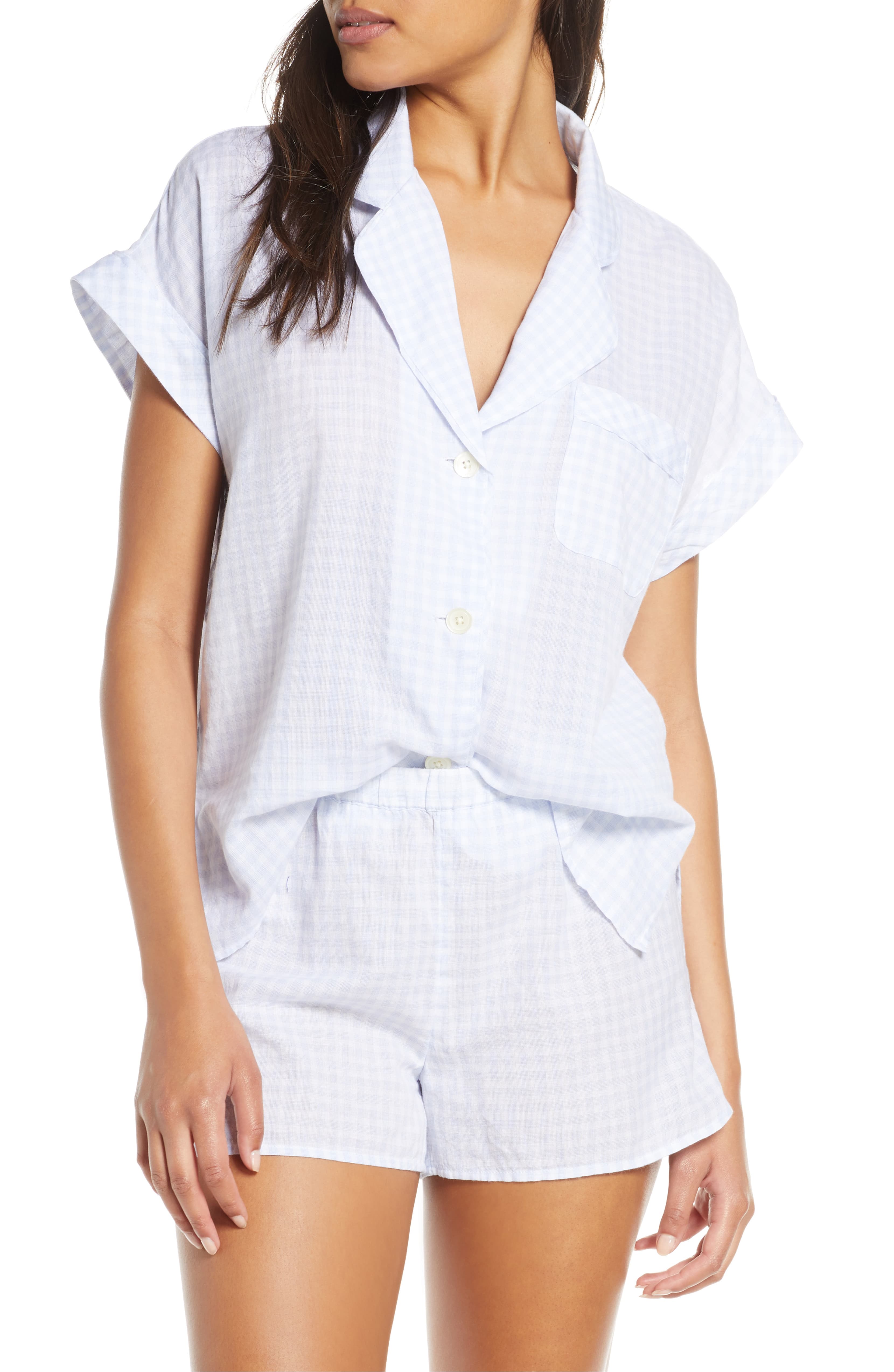 Gingham Bedtime Pajama Top and Bottoms