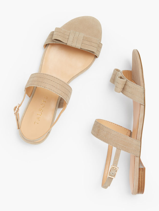 Suede Bow Sandals