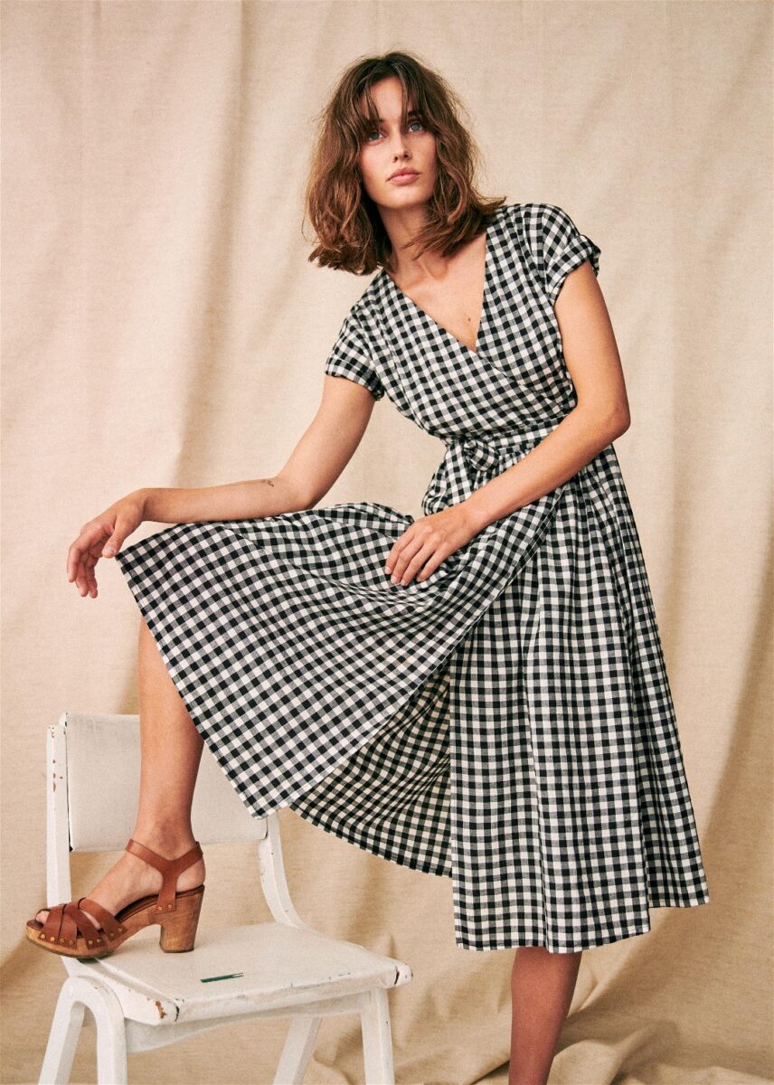 Gingham Wrap Dress