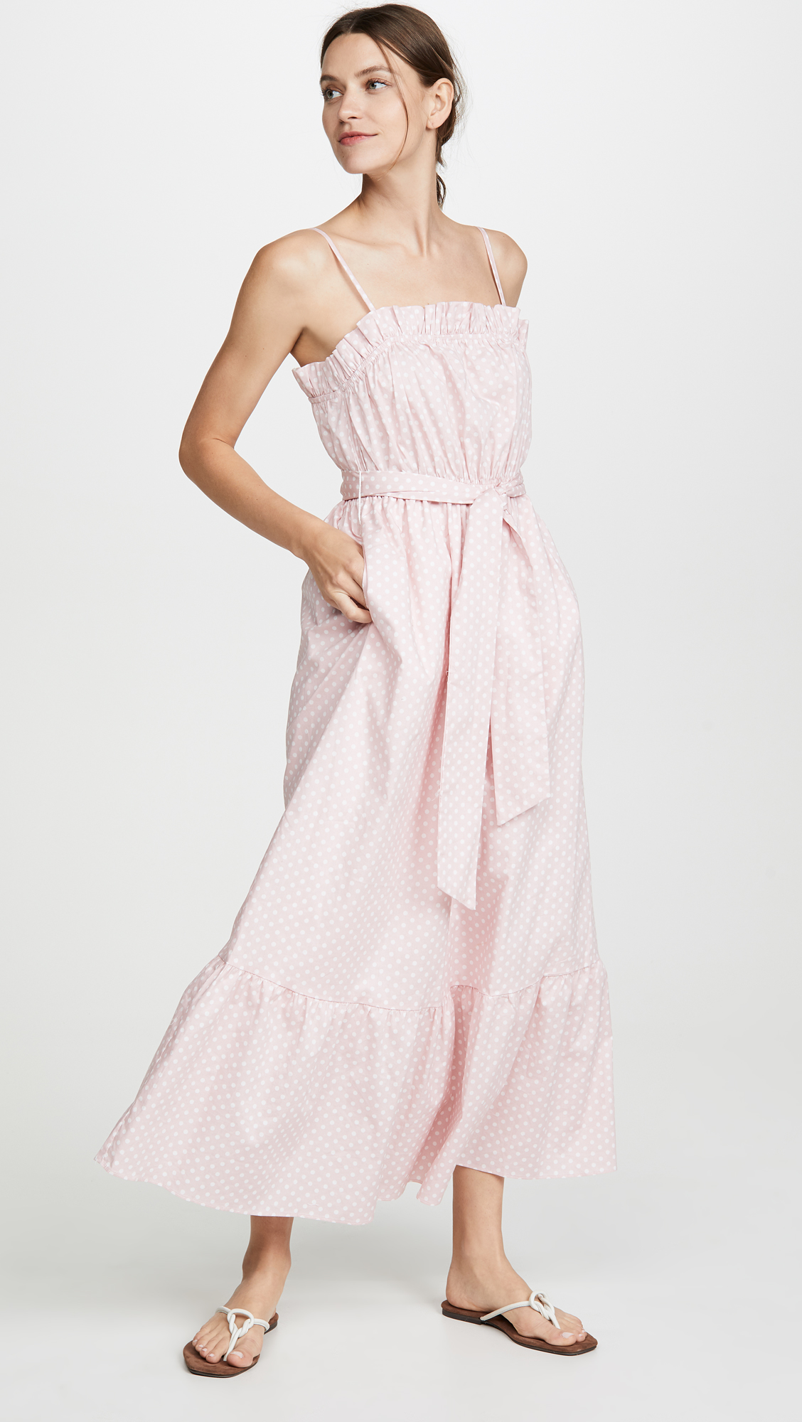 Pink Polka Dot Maxi Dress