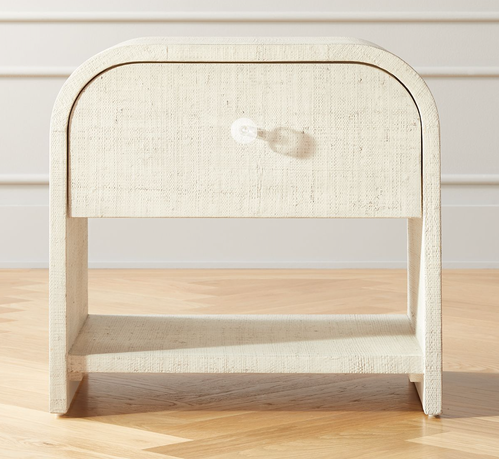 Lacquered Linen Nightstand