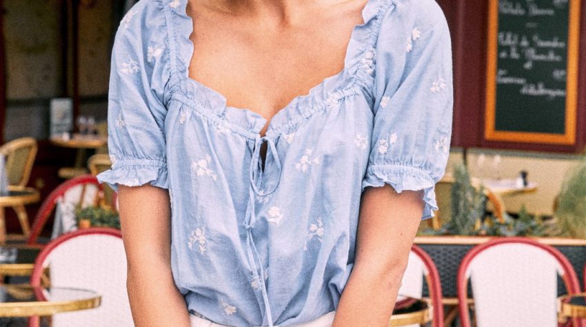 Embroidered Blue Blouse