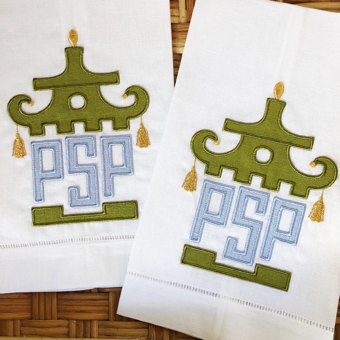 Pagoda Monogrammed Towels
