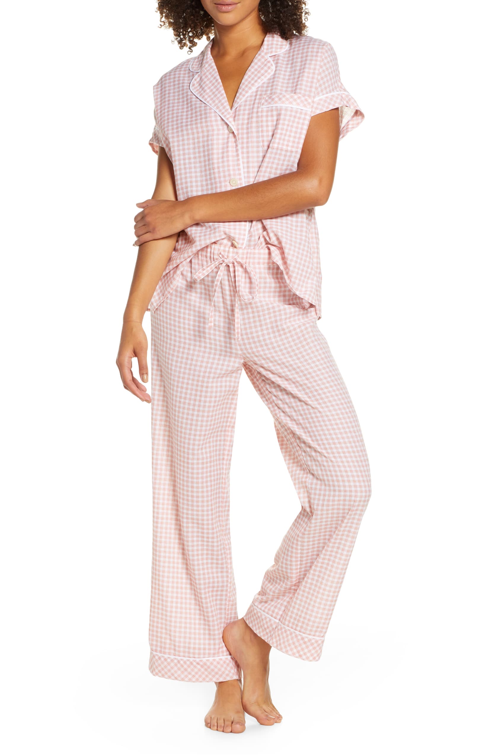pinkginghampajamasetmadewell