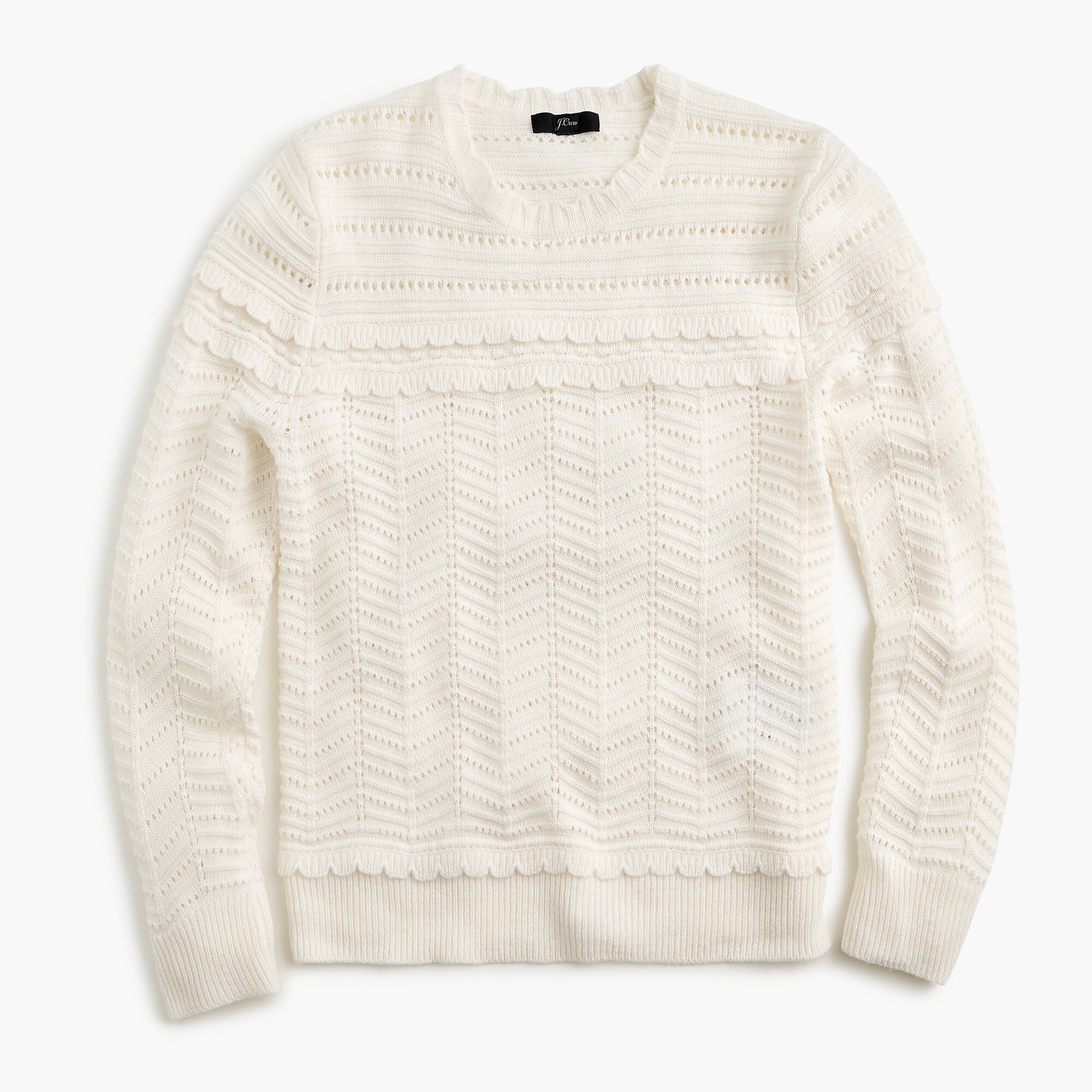Scalloped Crewneck Sweater