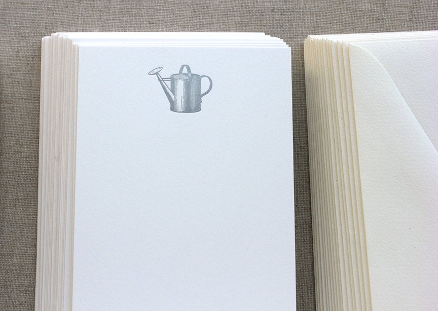 Letterpress Watering Can Notes