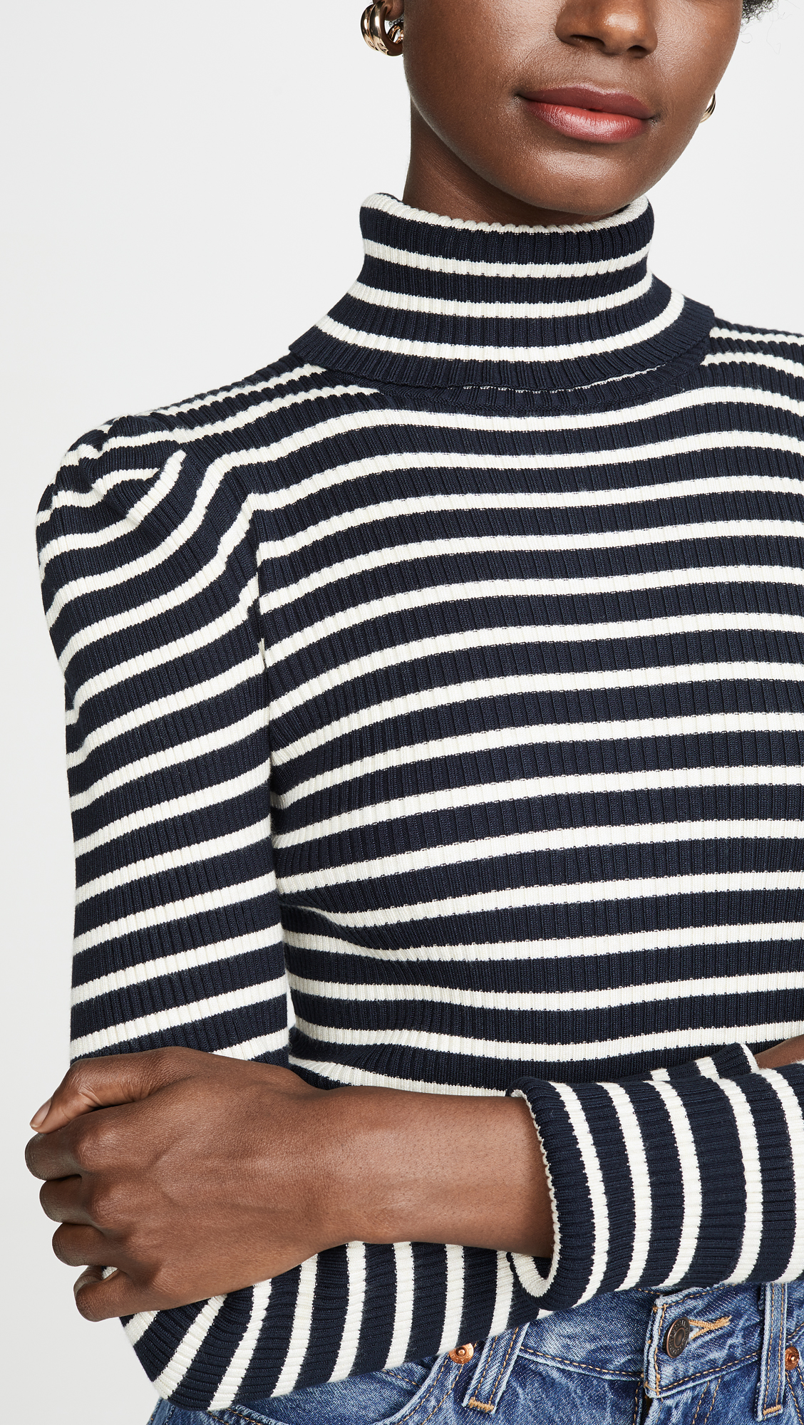 Striped Puff Sleeve Top
