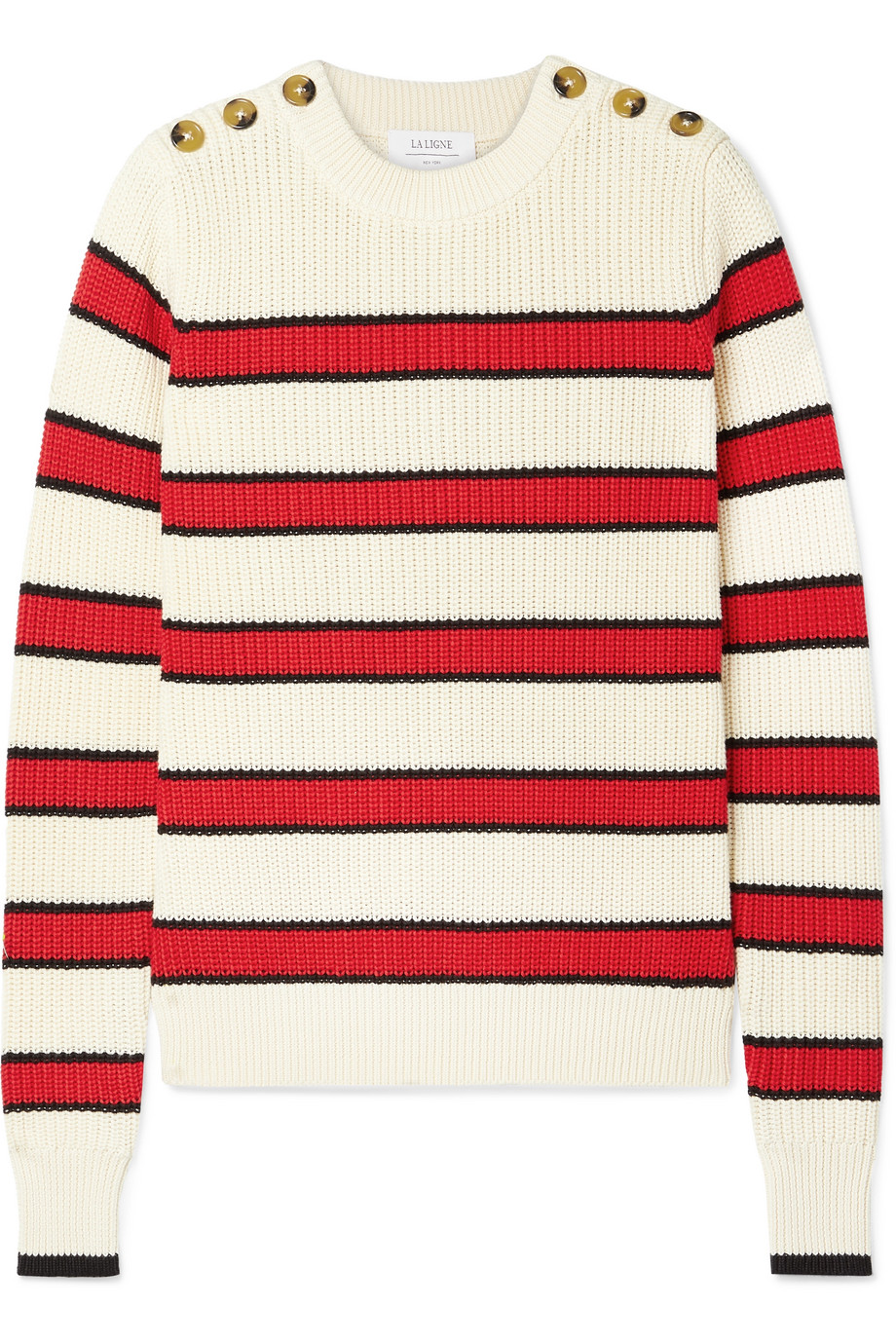 Striped Ribbed Knit Sweater