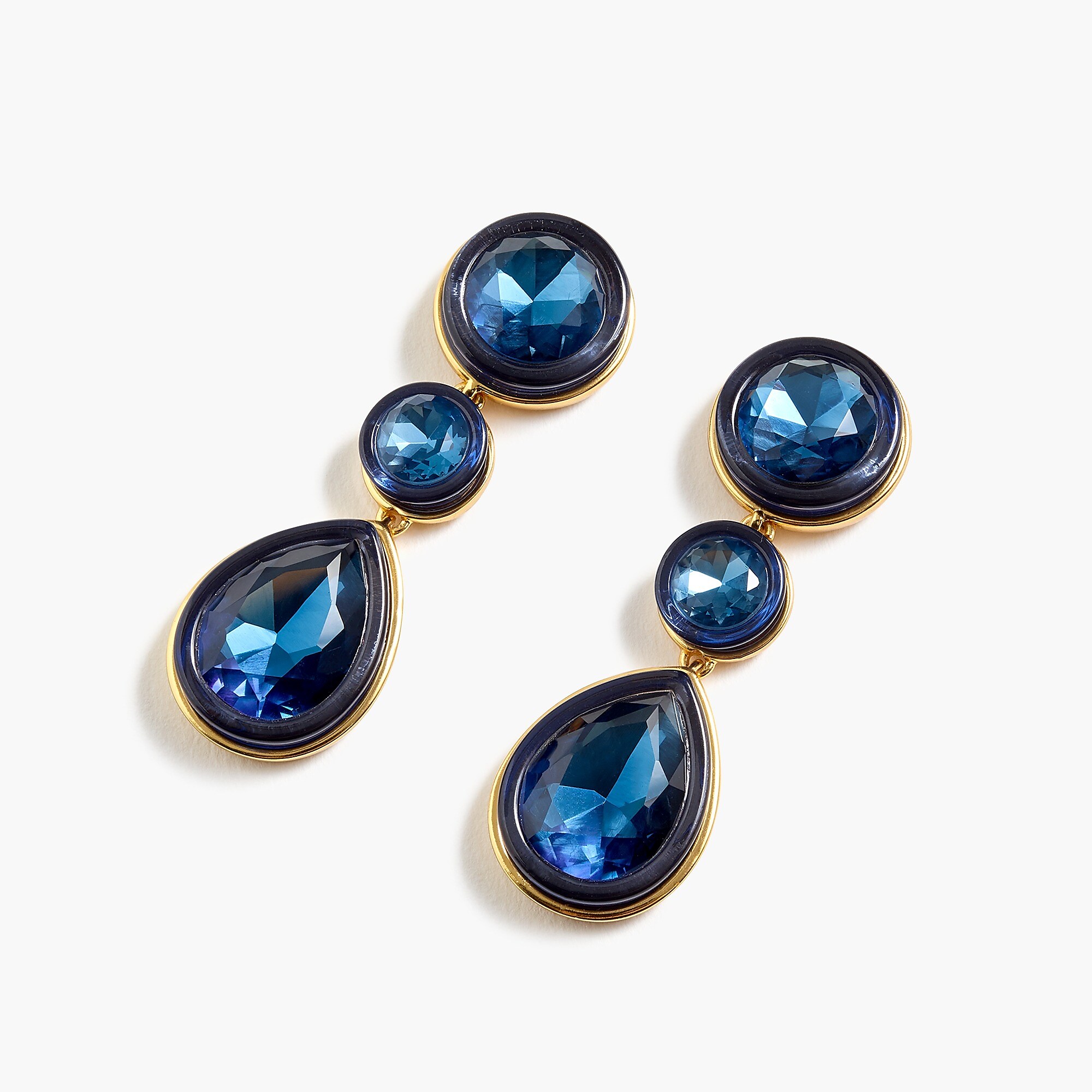 Blue Glass Gemstone Earrings