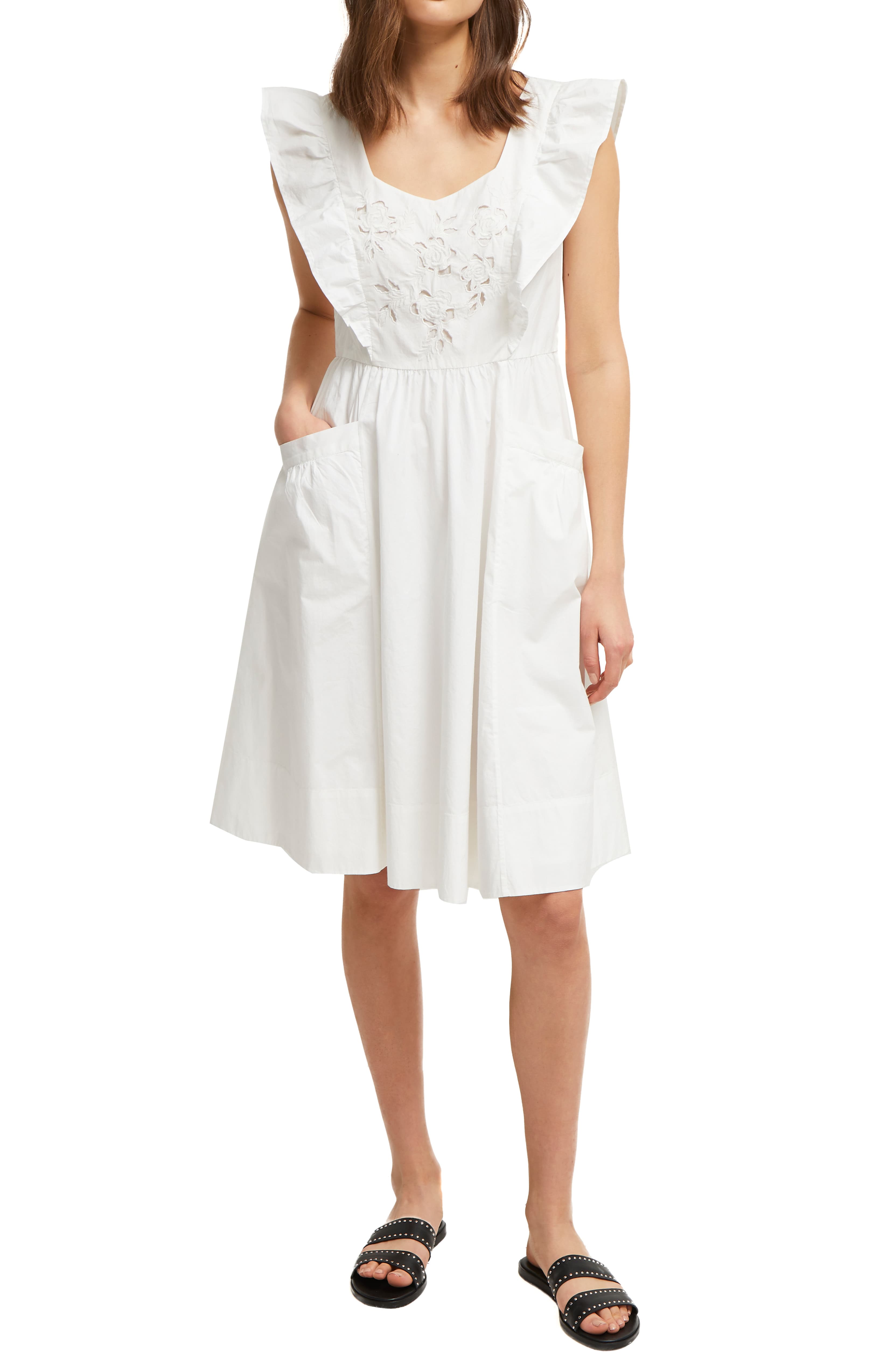 Mini White Embroidered Dress 