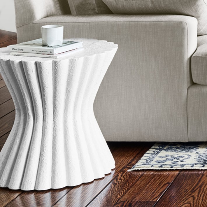 Hourglass Scalloped Edge Side Table