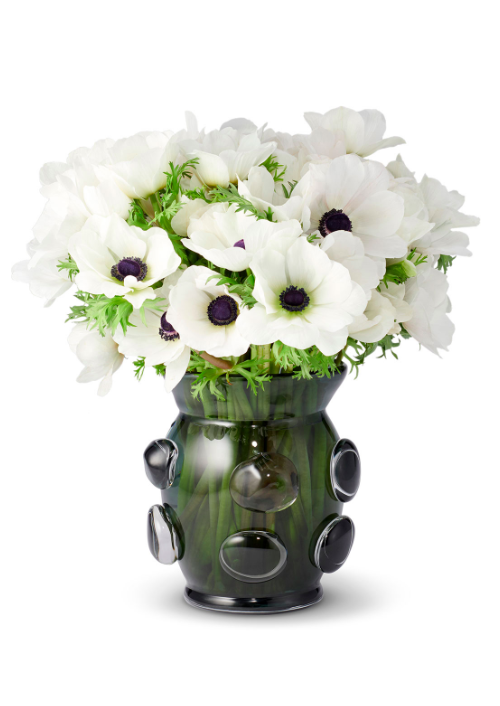Aerin Abel Glass Vase of Blooms