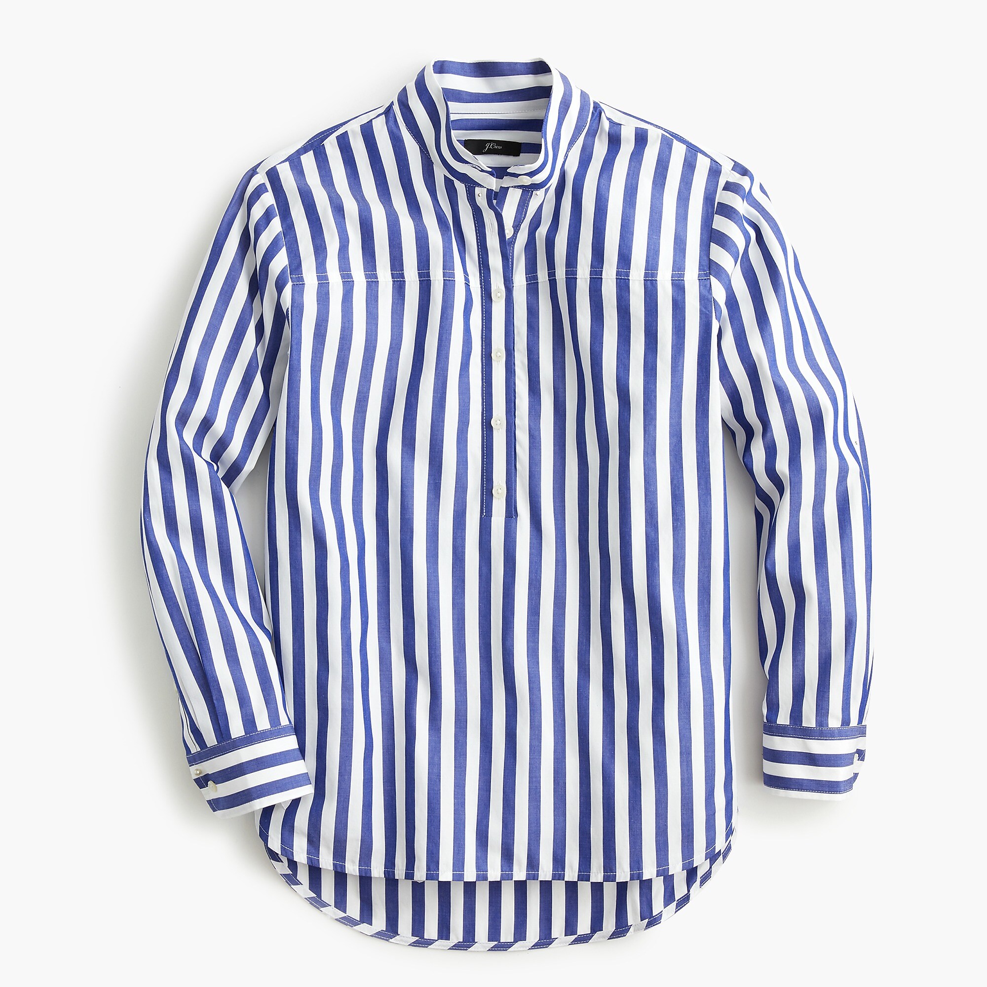Blue and White Striped Button Up