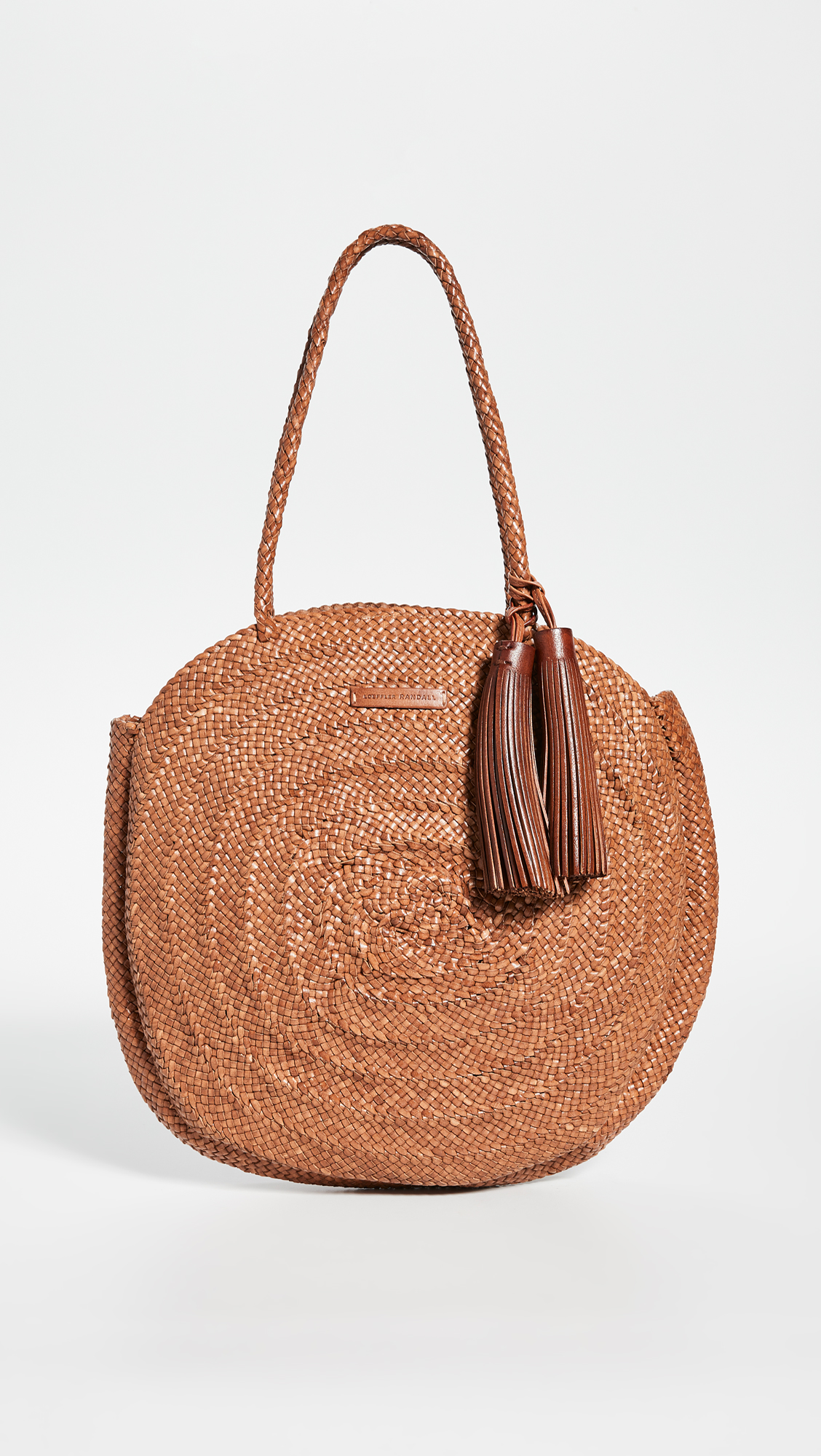 Woven Leather Circle Shoulder Bag