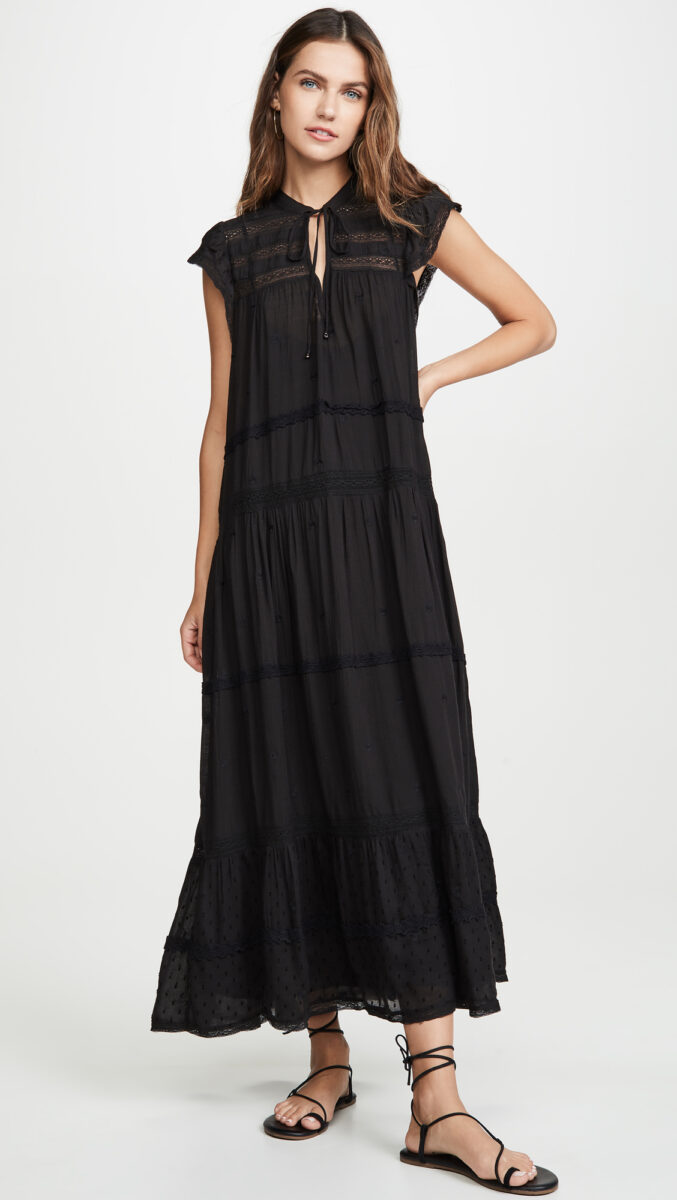 Black Tiered Midi Dress