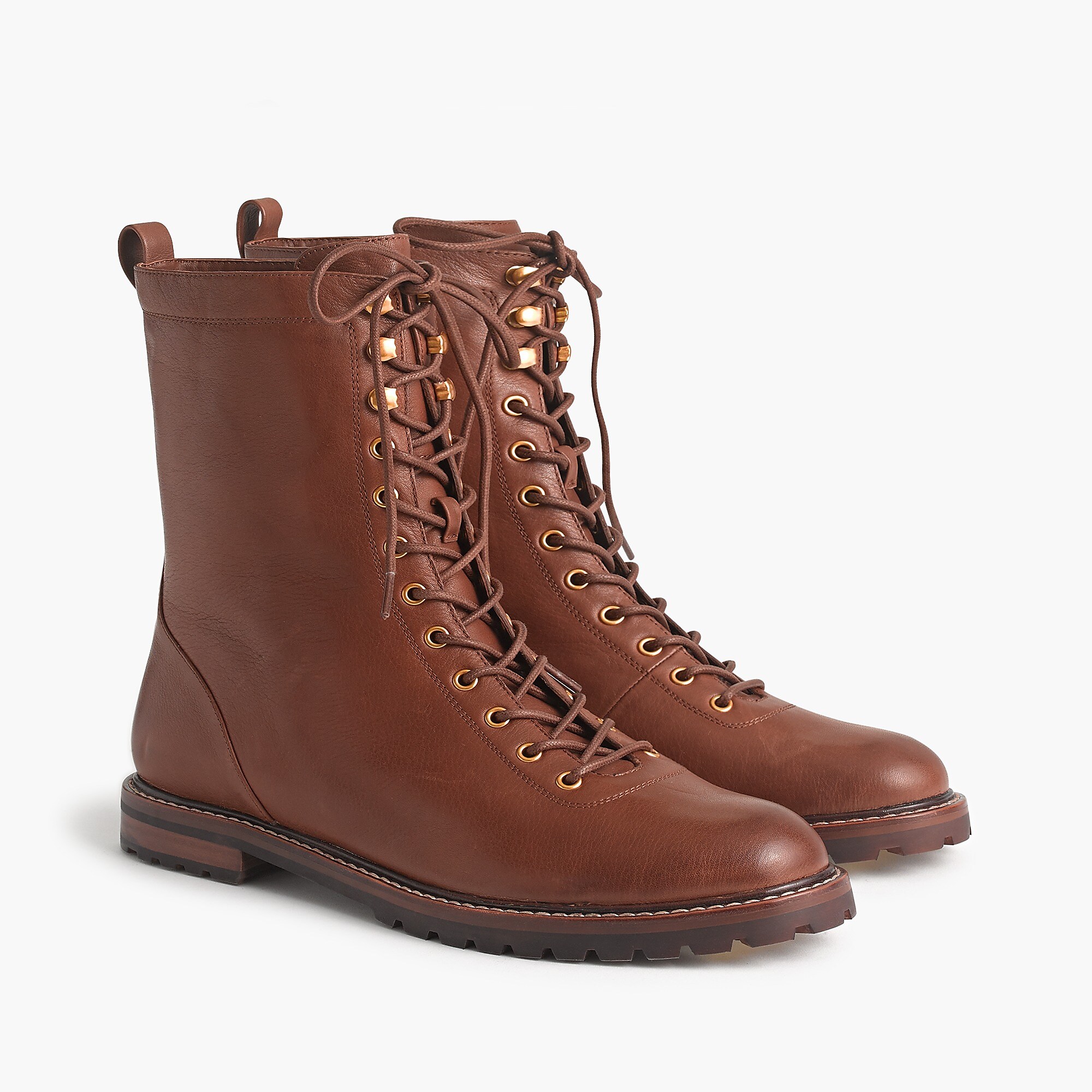Brown Leather Lace Up Boots