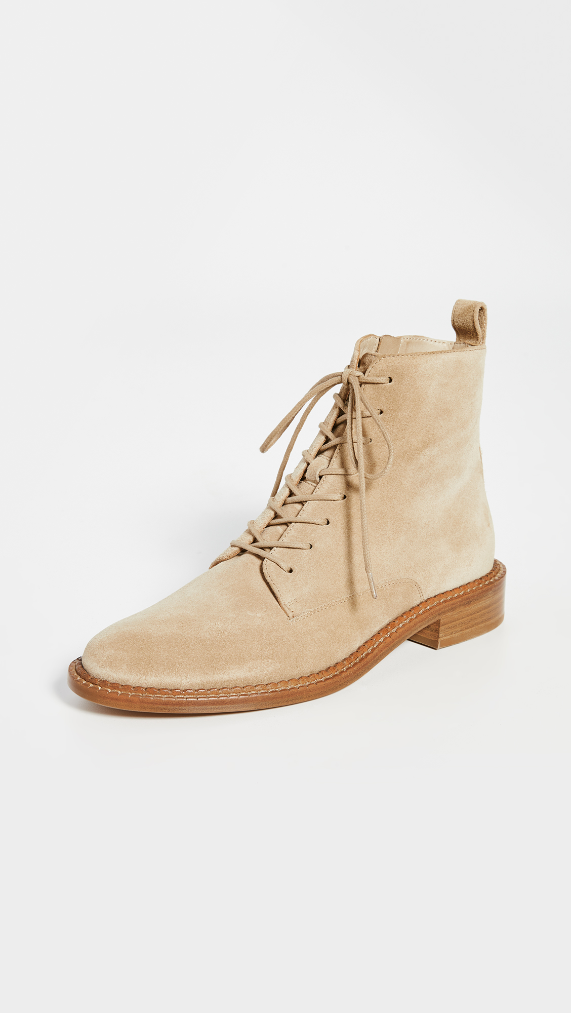 Sueded Lace Up Ankle Boots