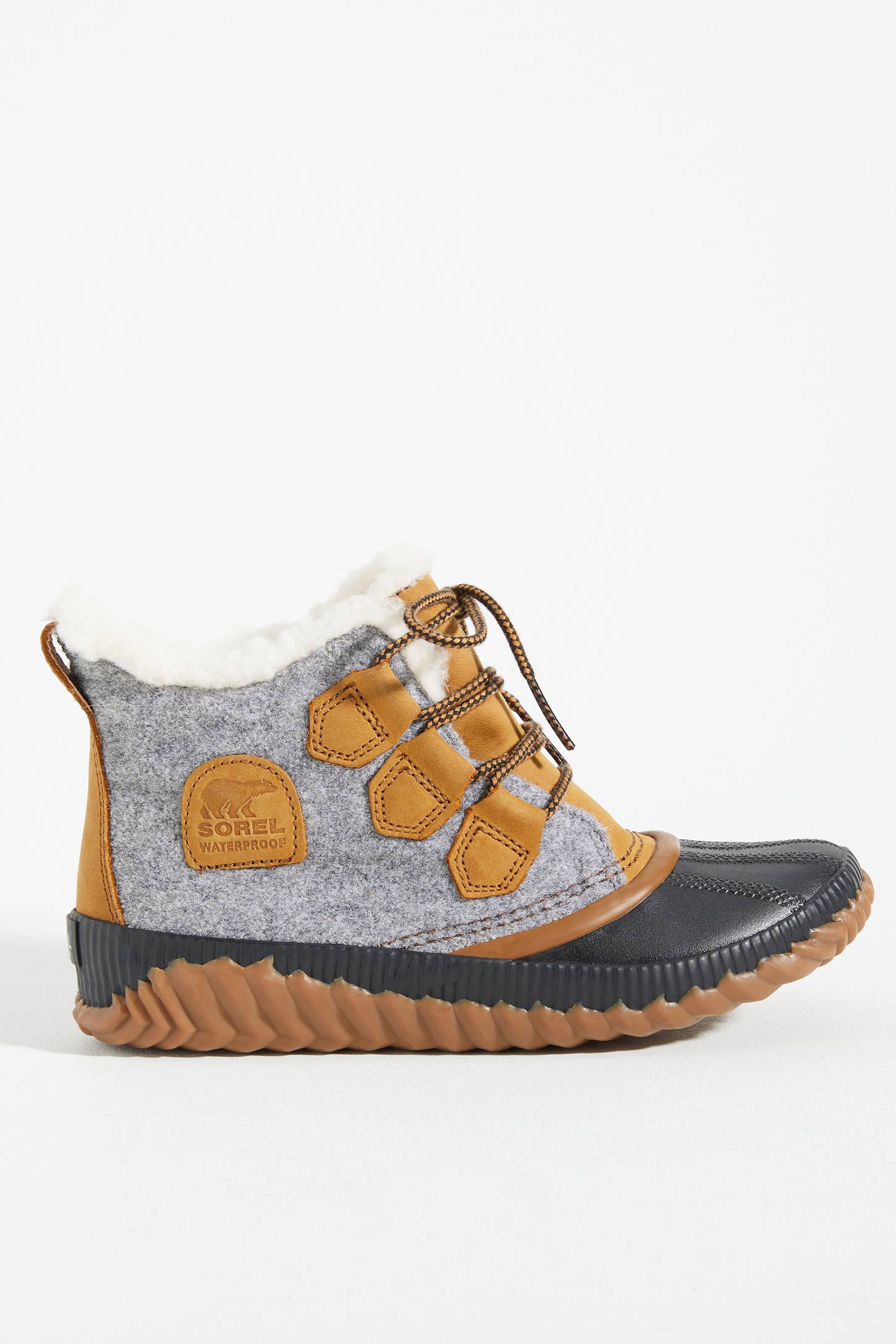 Khaki and Wool Waterproof Boots