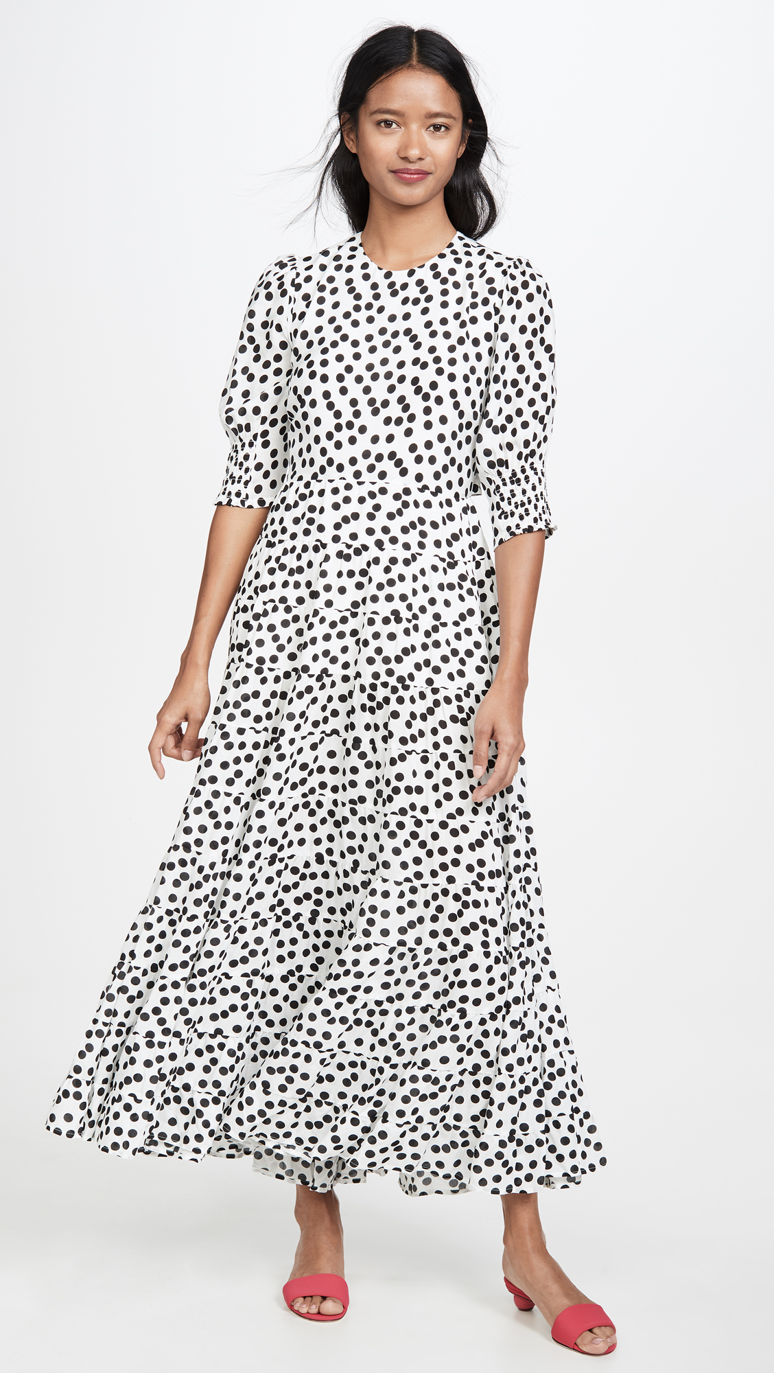 Black and White Polka Dot Maxi Dress