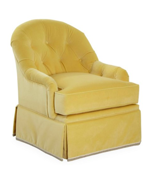 Yellow Velvet Swivel Chair