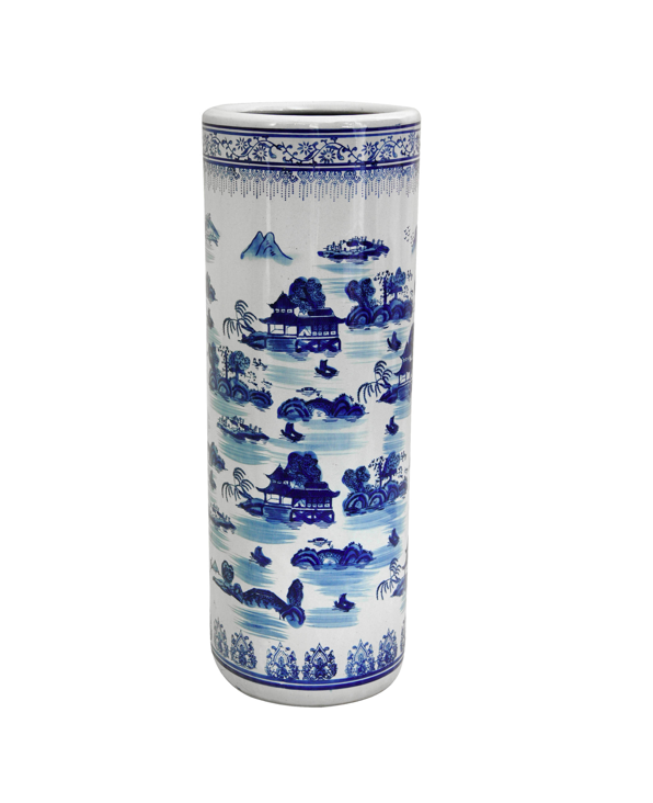 Blue and White Porcelain Umbrella Stand