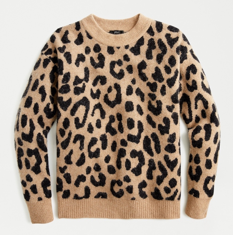 Crewneck Leopard Print Sweater