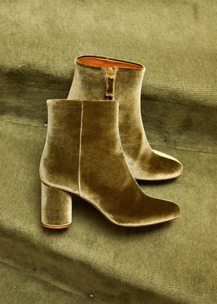 Lea Green Velvet Boots Sezane Paris