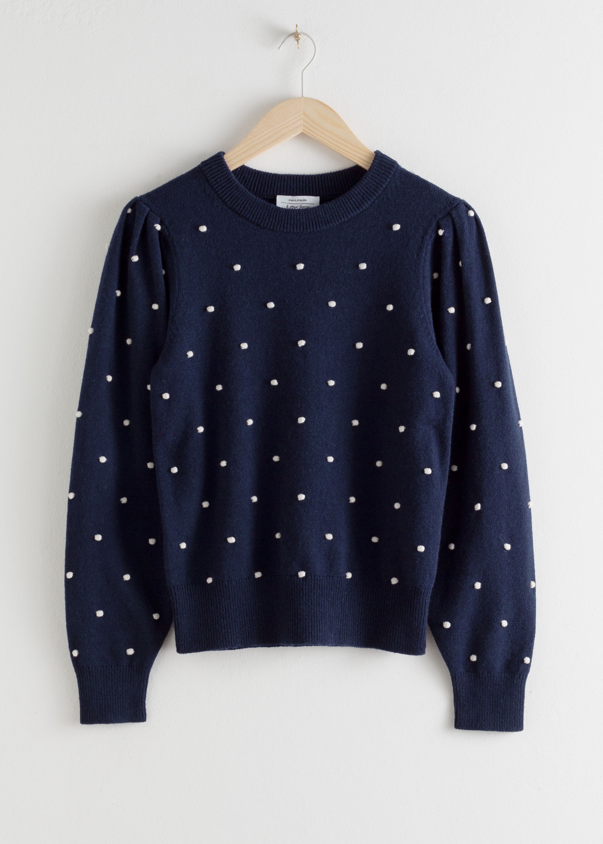 Navy Blue Pom Pom Sweater