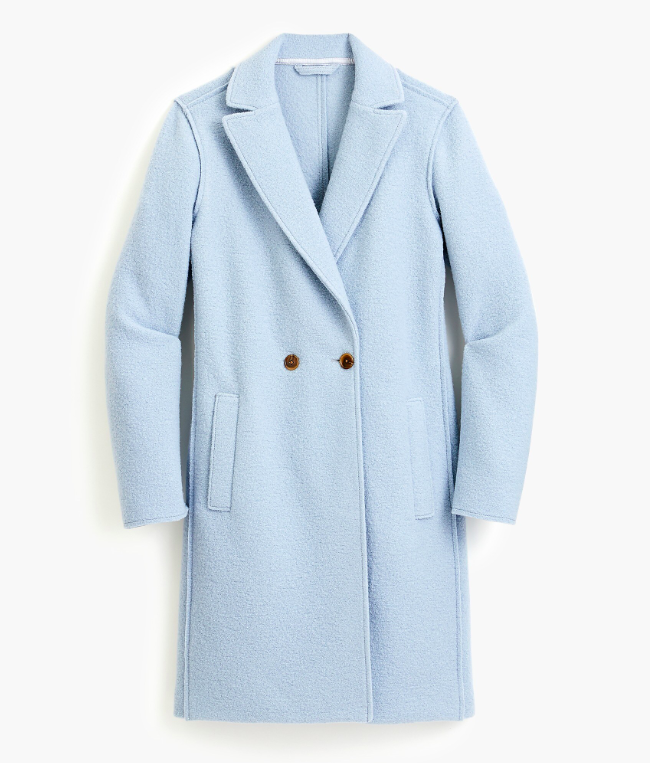 WoolOvers Hooded Boiled Wool Coat Blue