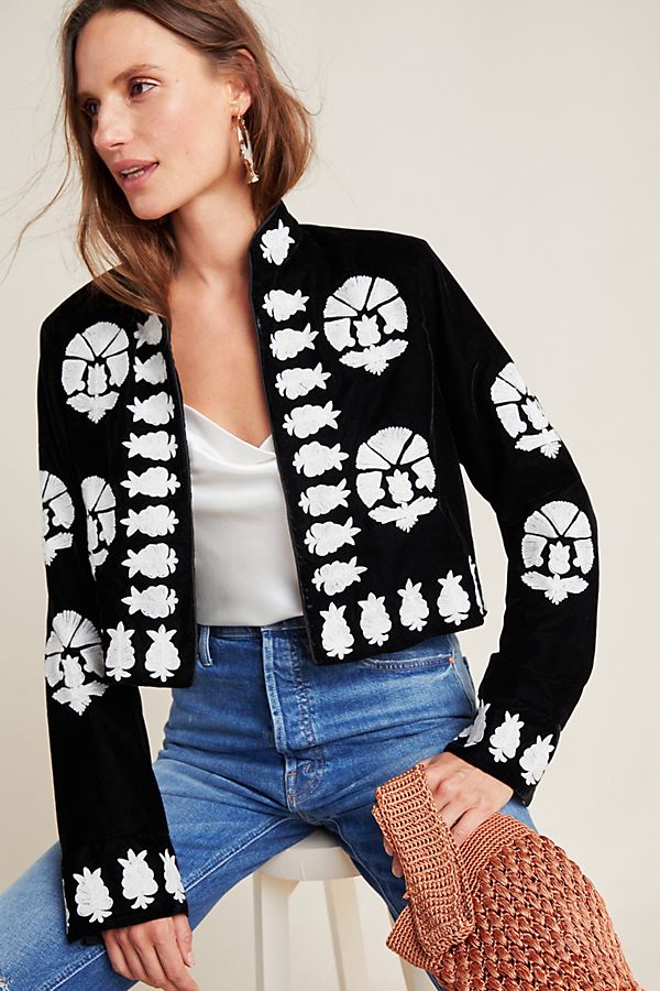 Amber Embroidered Velvet Jacket