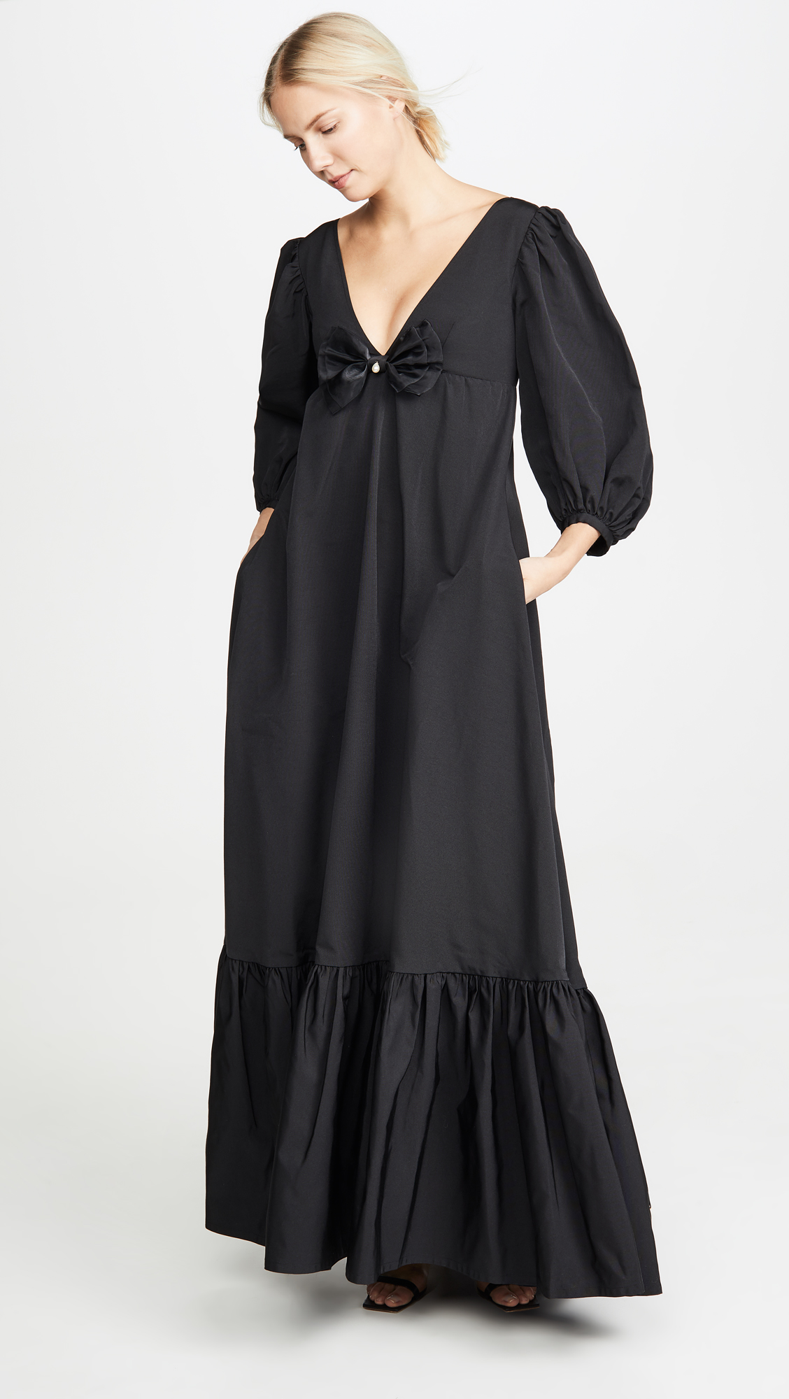 Black Maxi Dress with Bow