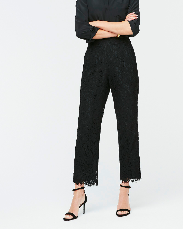 High-Rise Pull-On Wide-leg Lace Pant