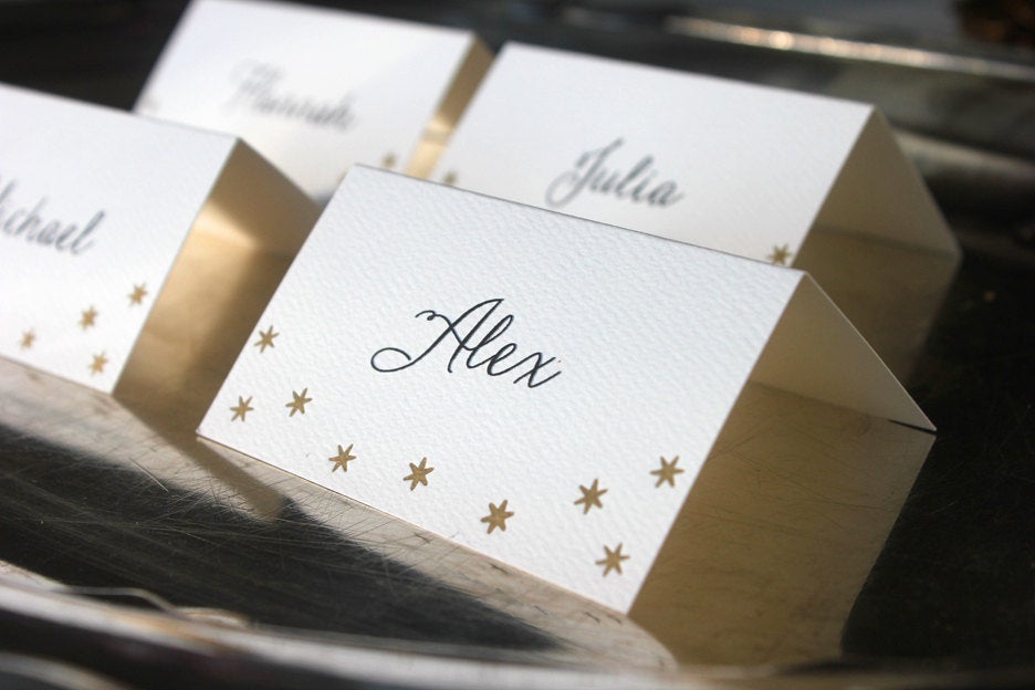 Gold Stars Place Cards