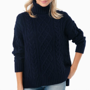 Navy Cable Knit Sweater