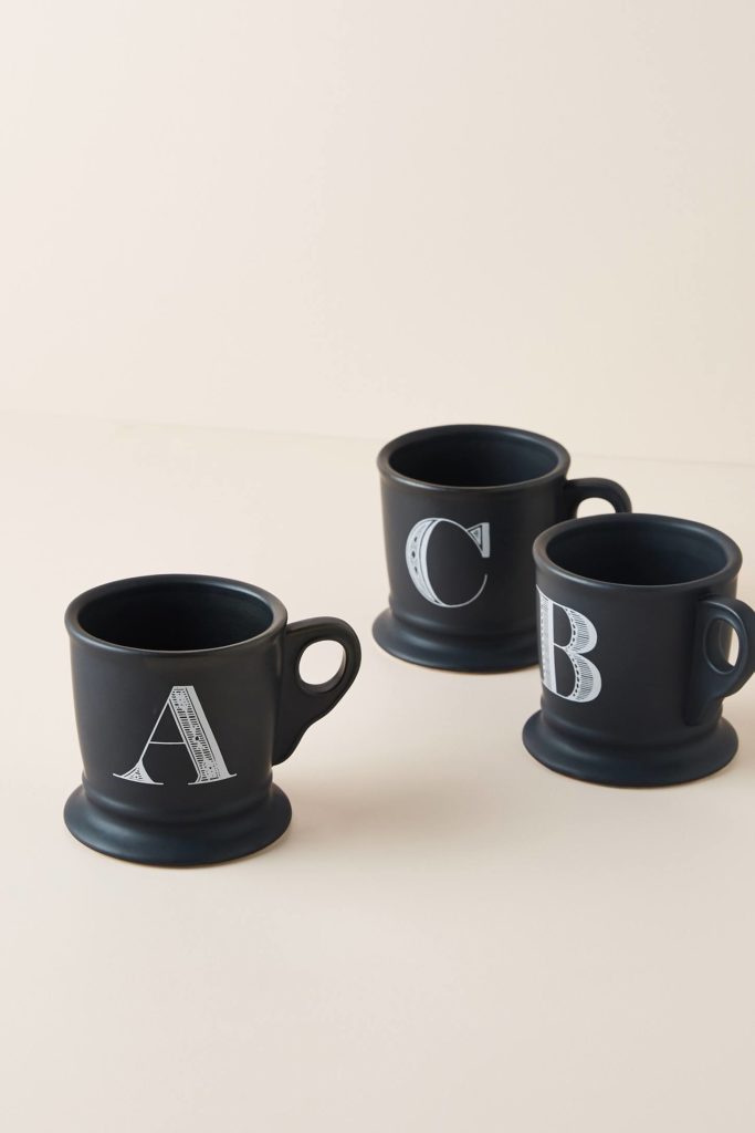 Noir Monogram Mug Alphabet
