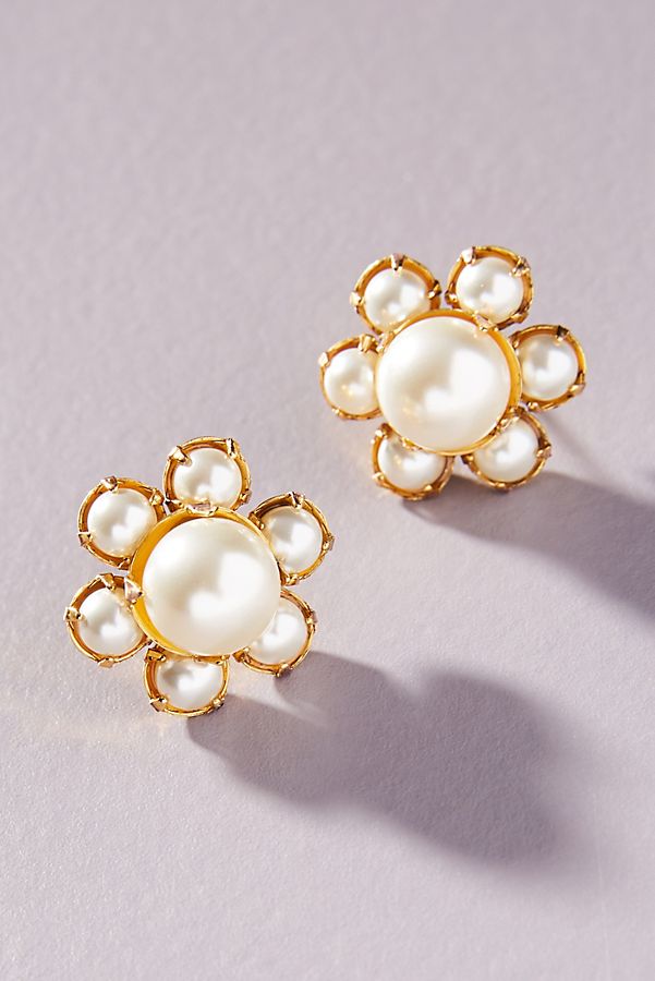 Pearl Floral Post Earrings