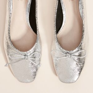 Silver Metallic Ballet Flats