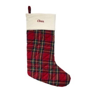 Velvet Christmas Plaid Stocking