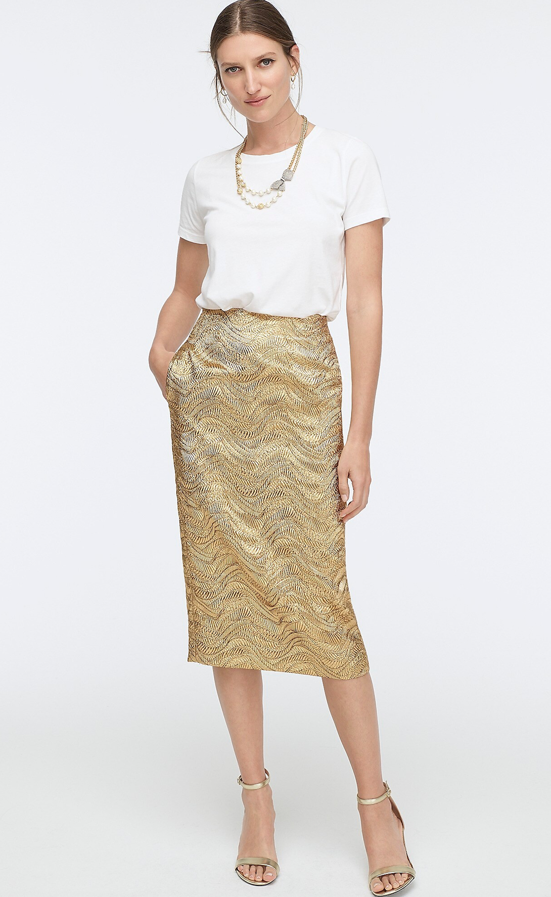 Metallic Pencil Skirt