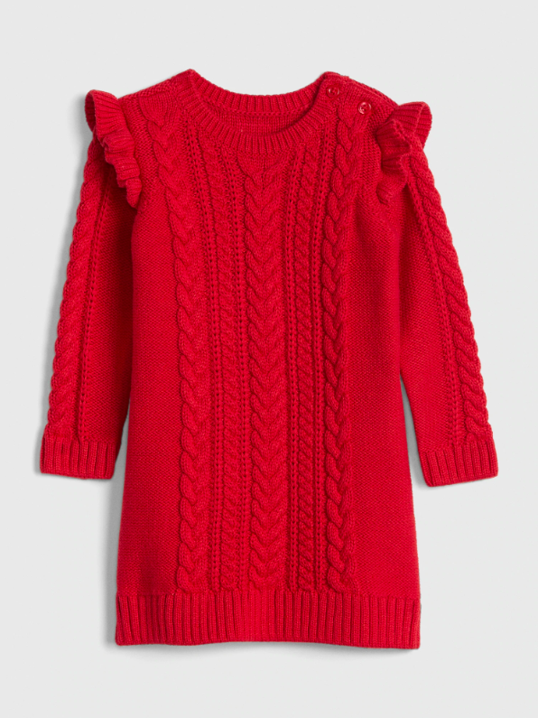 Baby Ruffle Sweater Dress