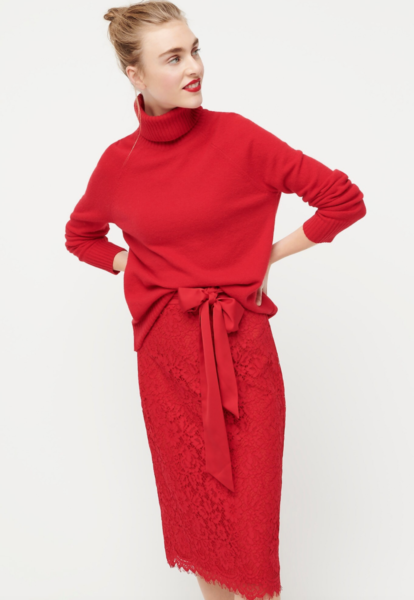 Red Lace Skirt