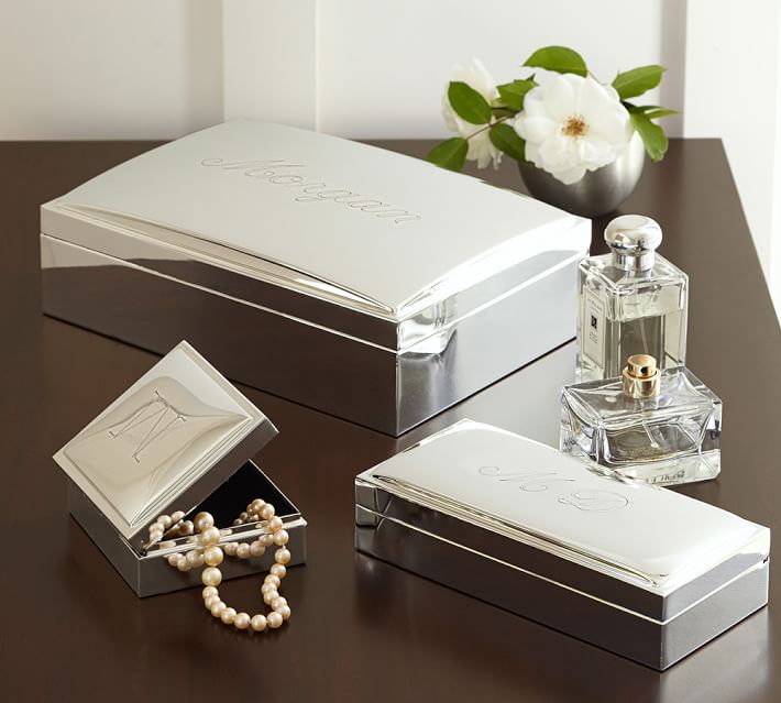 Engravable Silver Plated Jewelry Boxes