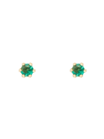 Tiny Emerald Stud Earrings