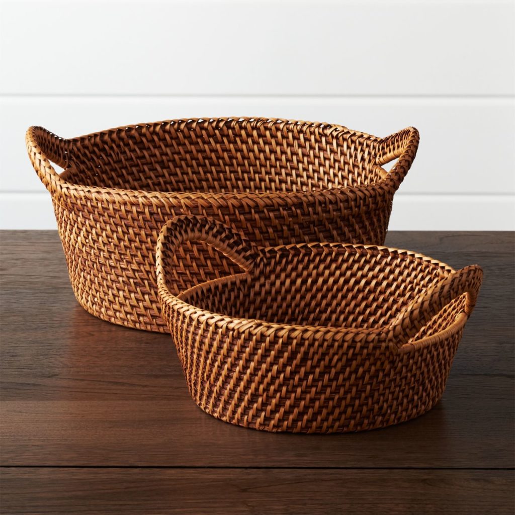 Artesia Rattan Round Bread Baskets