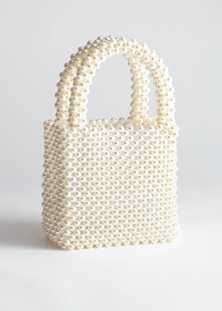 Pearlescent Beaded Clutch Bag