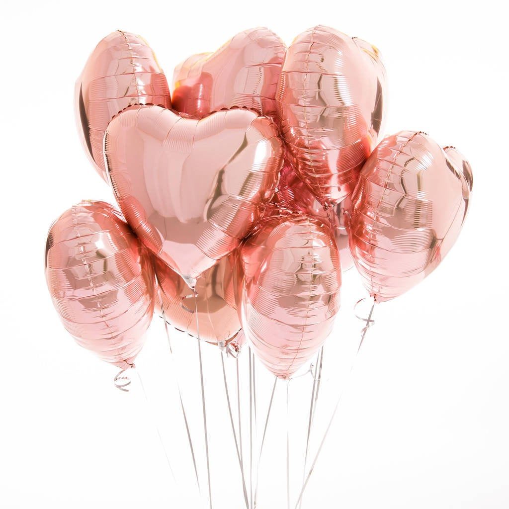 Rose Gold Heart Balloons