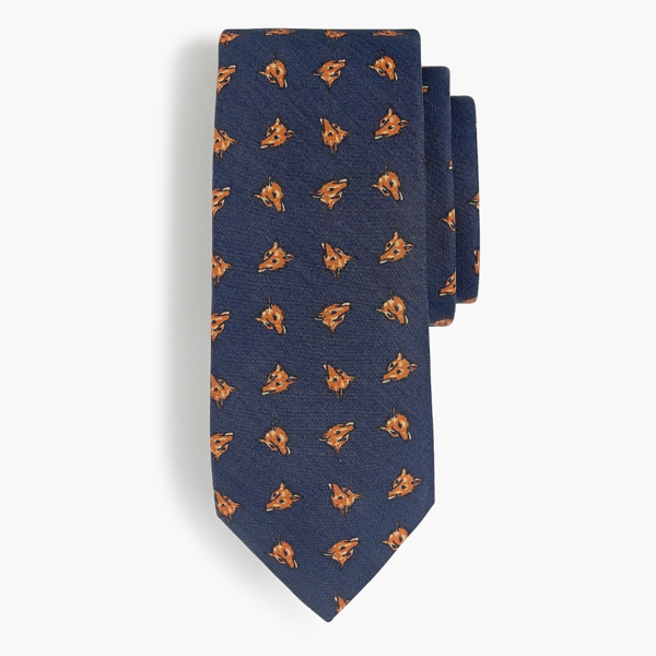 Silk Fox Print Tie