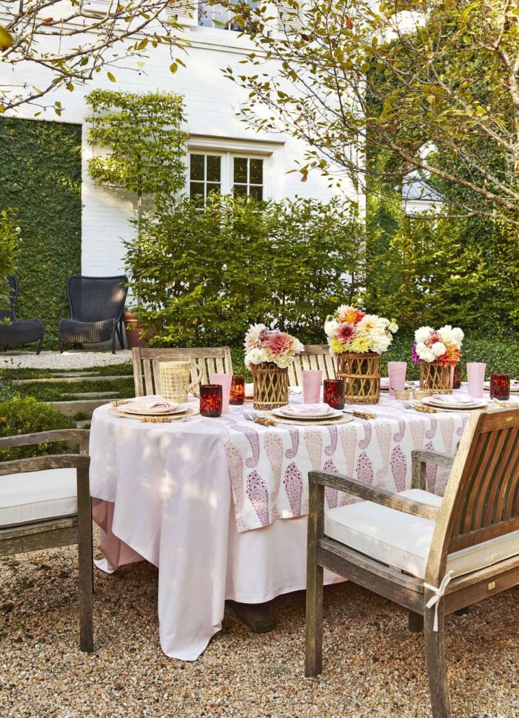 Outdoor garden party table