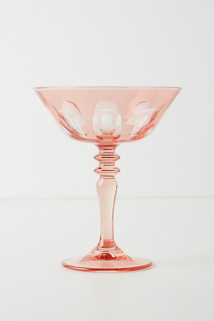 Pink Glass Champagne Coupe