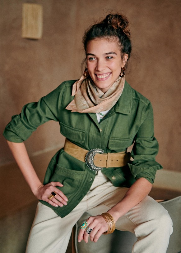 Willa-jacket-Khaki-green-vintage-Linen-sezane-womens-military-safari